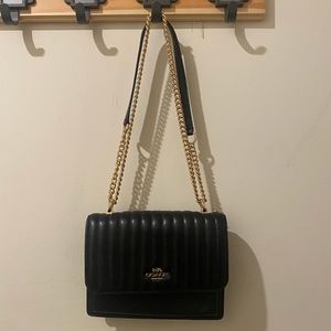 Coach purse, black, crossbody, quilted